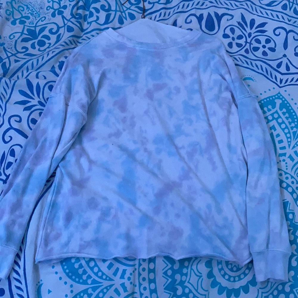The dye white, blue, purple sweatshirt
